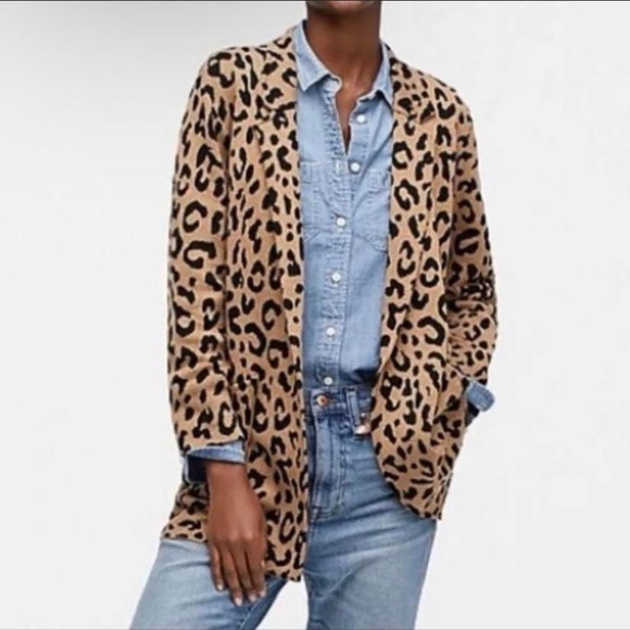 J.crew leopard sweater blazer - Picture 2 of 3